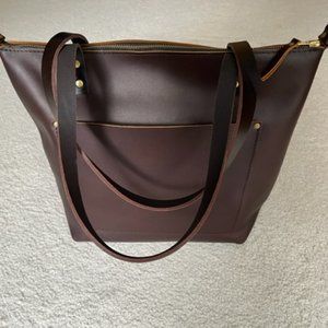 Portland Leather Goods Zipper Tote Bag in Grizzly